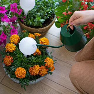 Plant watering globe, matt white, with a ceramic spike, 400 ml – photo 8