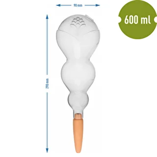 Triple Watering Globe (Three-Chamber), Transparent and Clear, with Ceramic Spike, 600 ml – photo 5