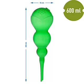 Triple Watering Globe (Three-Chamber), Transparent Green, 600 ml – photo 5