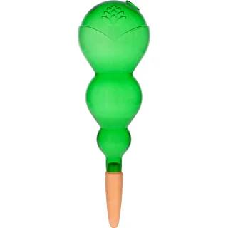 Triple Watering Globe (Three-Chamber), Transparent Green with Ceramic Spike, 600 ml