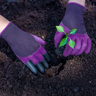 Gardening gloves with claws – purple – photo 3
