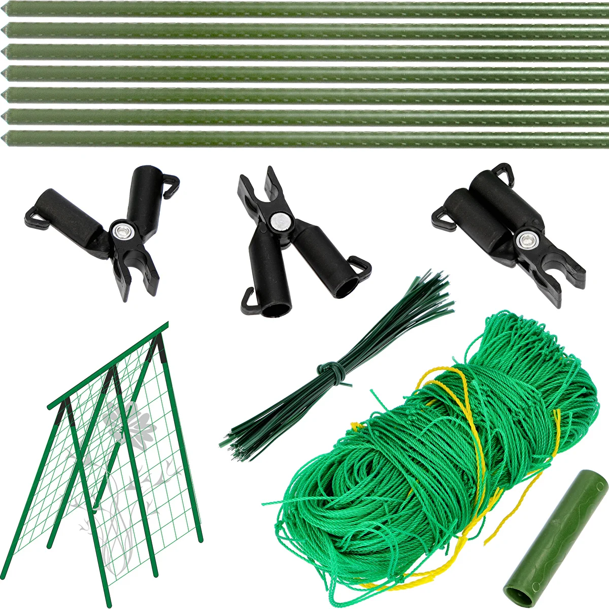 A-Frame plant support with trellis netting (stakes , netting , connectors)