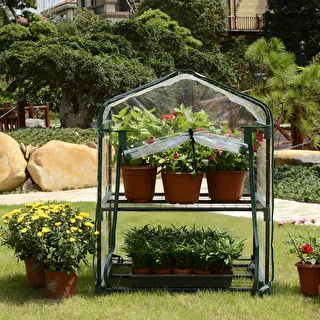 Mini greenhouse with 2 shelves 69x49x95cm – photo 6