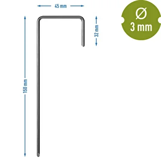 Nonwoven crop cover pins, L-shaped, steel - 100 pcs – photo 7