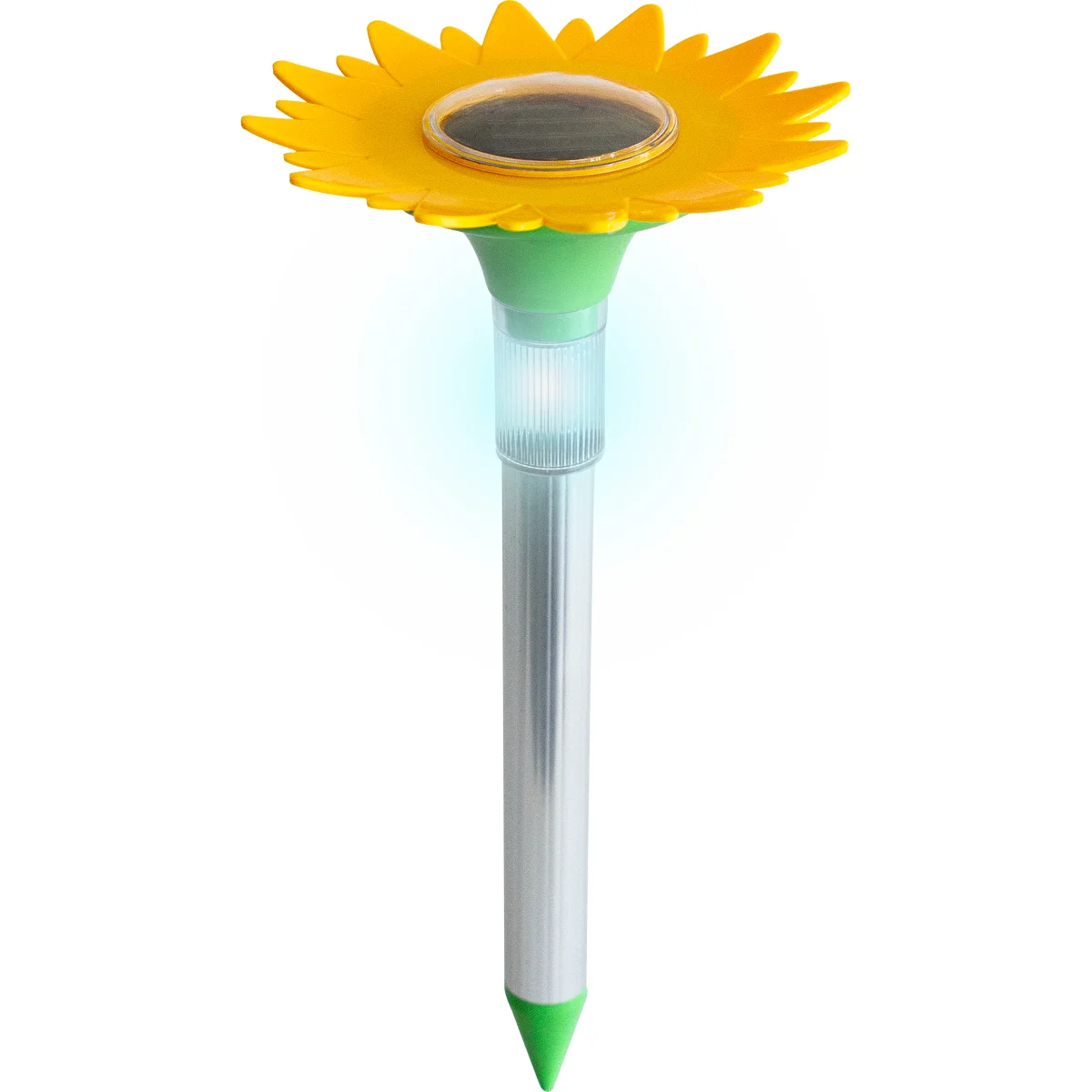 Mole repellent powered with a solar battery
