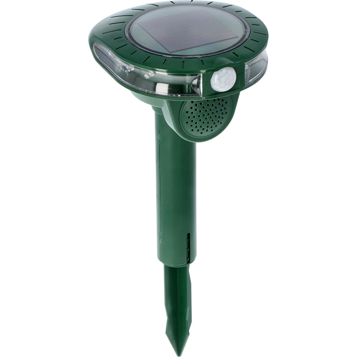 Solar sonic/flash animal repeller