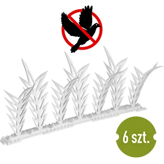 Decorative White Plastic Bird Repellent Spiked Strips - Set of 6