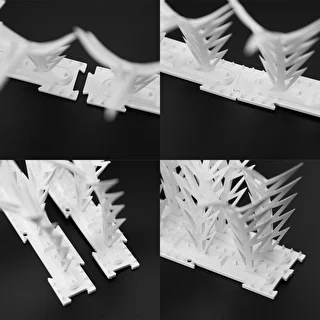 Decorative White Plastic Bird Repellent Spiked Strips - Set of 6 – photo 5