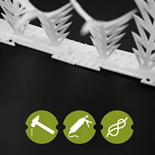 Decorative White Plastic Bird Repellent Spiked Strips - Set of 6 – photo 6