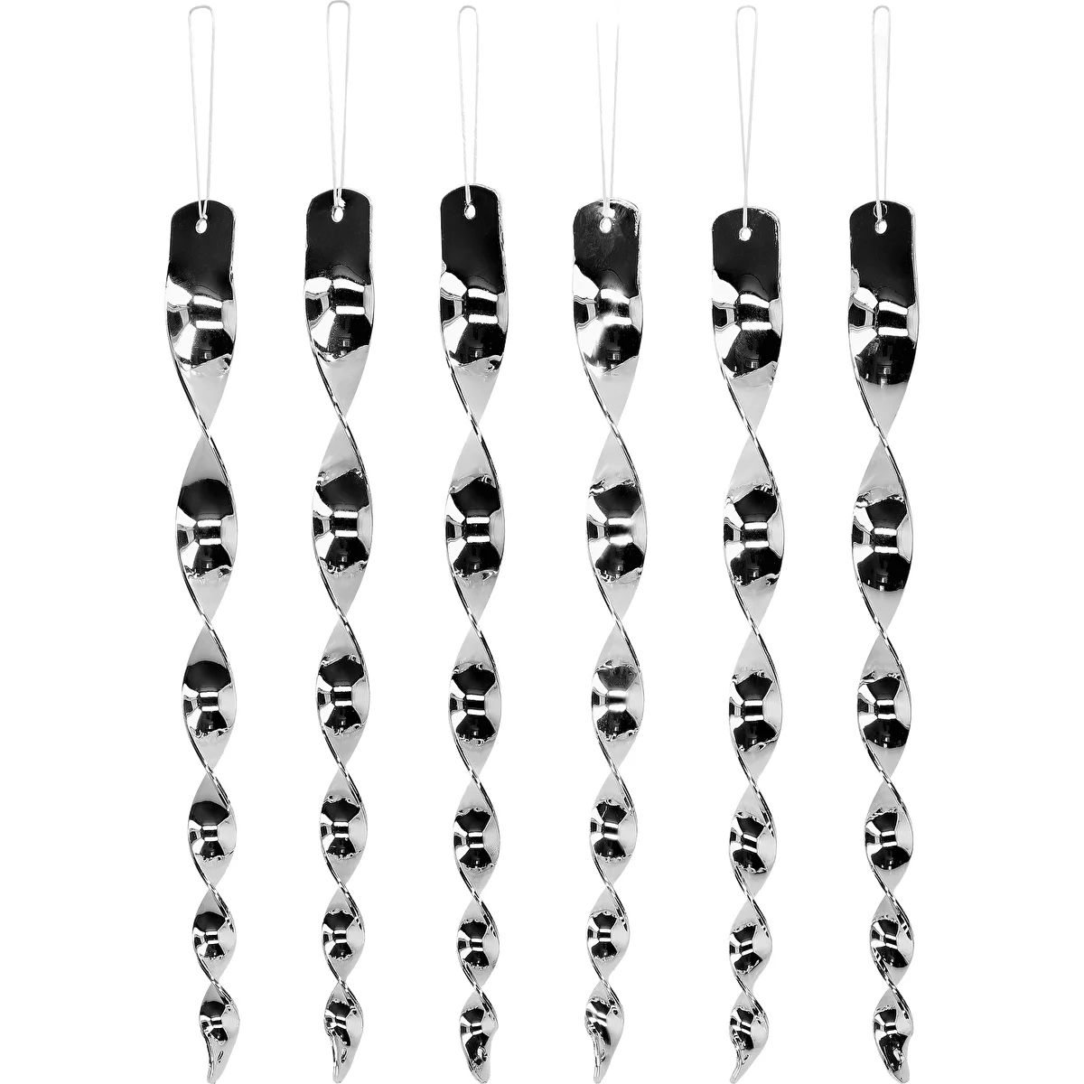Bird scarer - reflective spirals in silver, 6 pieces