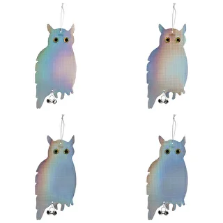 Reflective bird repellent pendant - owl with bells – photo 3