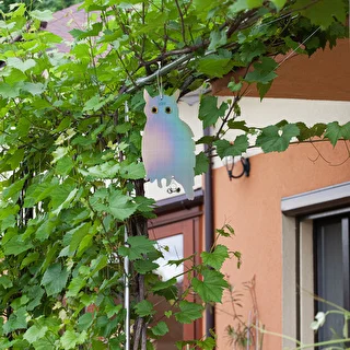 Reflective bird repellent pendant - owl with bells – photo 10