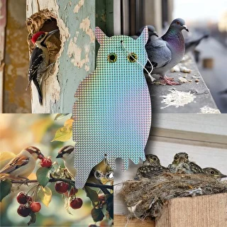 Reflective bird repellent pendant - owl with bells – photo 8