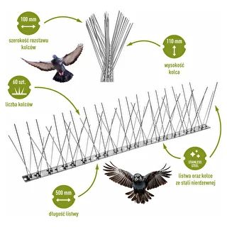 Bird spikes, on metal strip, 10 pcs. – photo 3