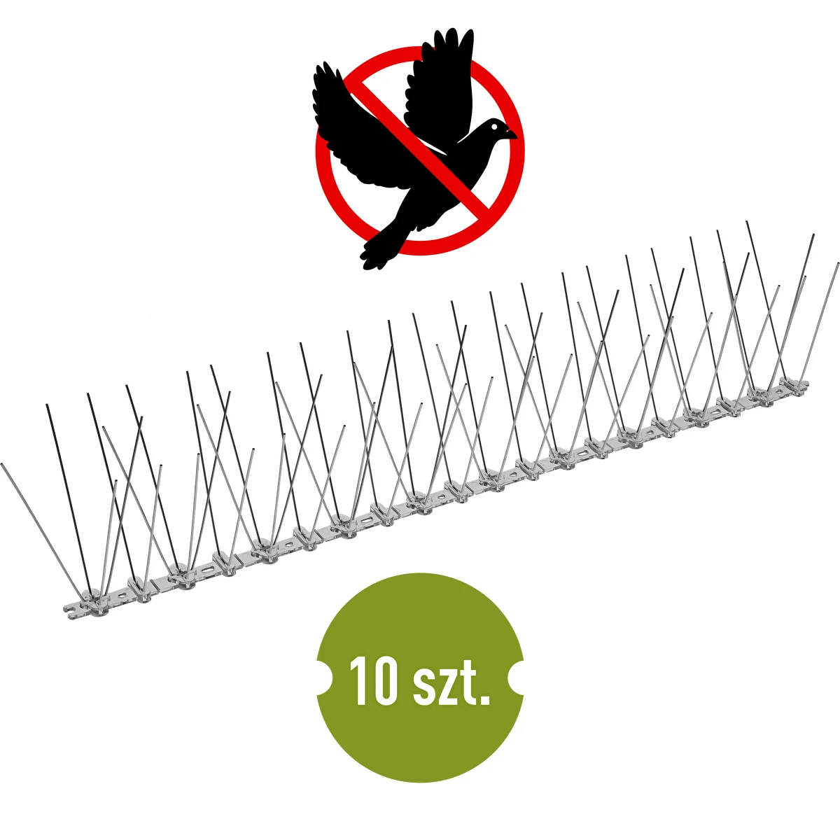 Bird spikes, on a plastic strip, 10 pcs.