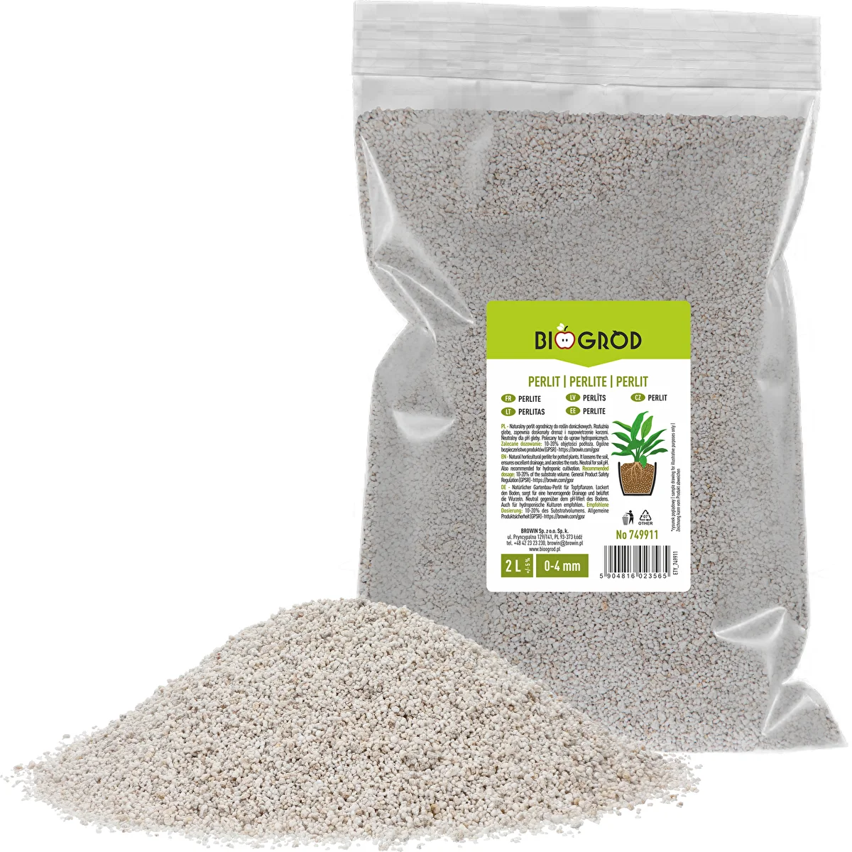 Perlite for potted plants and gardening, 2 L