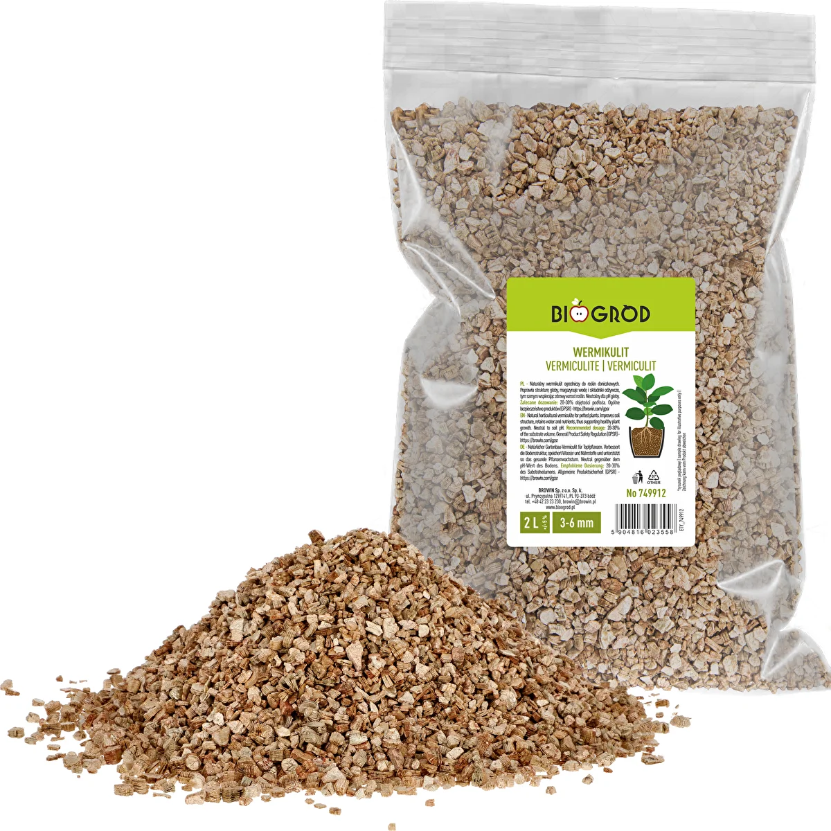 Vermiculite for Potted Plants and Gardening, 2 L