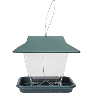 Plastic bird feeder - 19,5x14,5x18 cm, green – photo 1