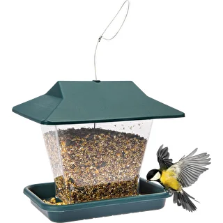 Plastic bird feeder - 19,5x14,5x18 cm, green – photo 6