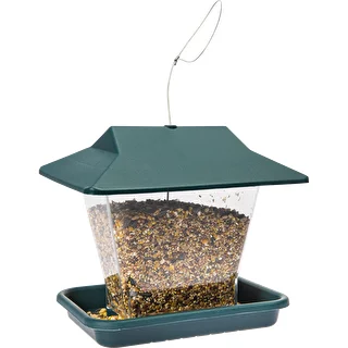 Plastic bird feeder - 19,5x14,5x18 cm, green – photo 4