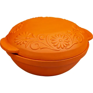 Stoneware, clay baker, 4 L, round, brown – photo 2