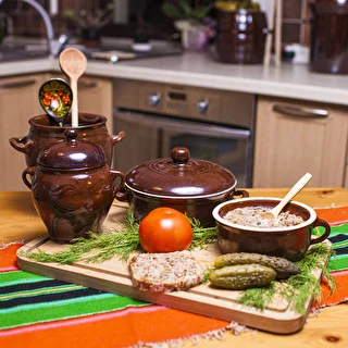 0,5 L Stoneware / ceramic crock lard pot without lid – photo 2