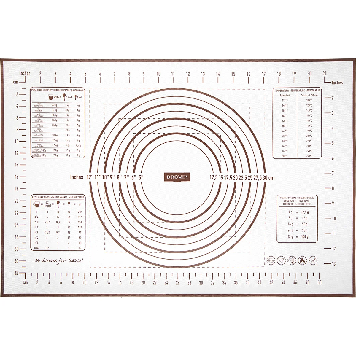 Silicone mat - printed pastry board: templates and cooking calculator