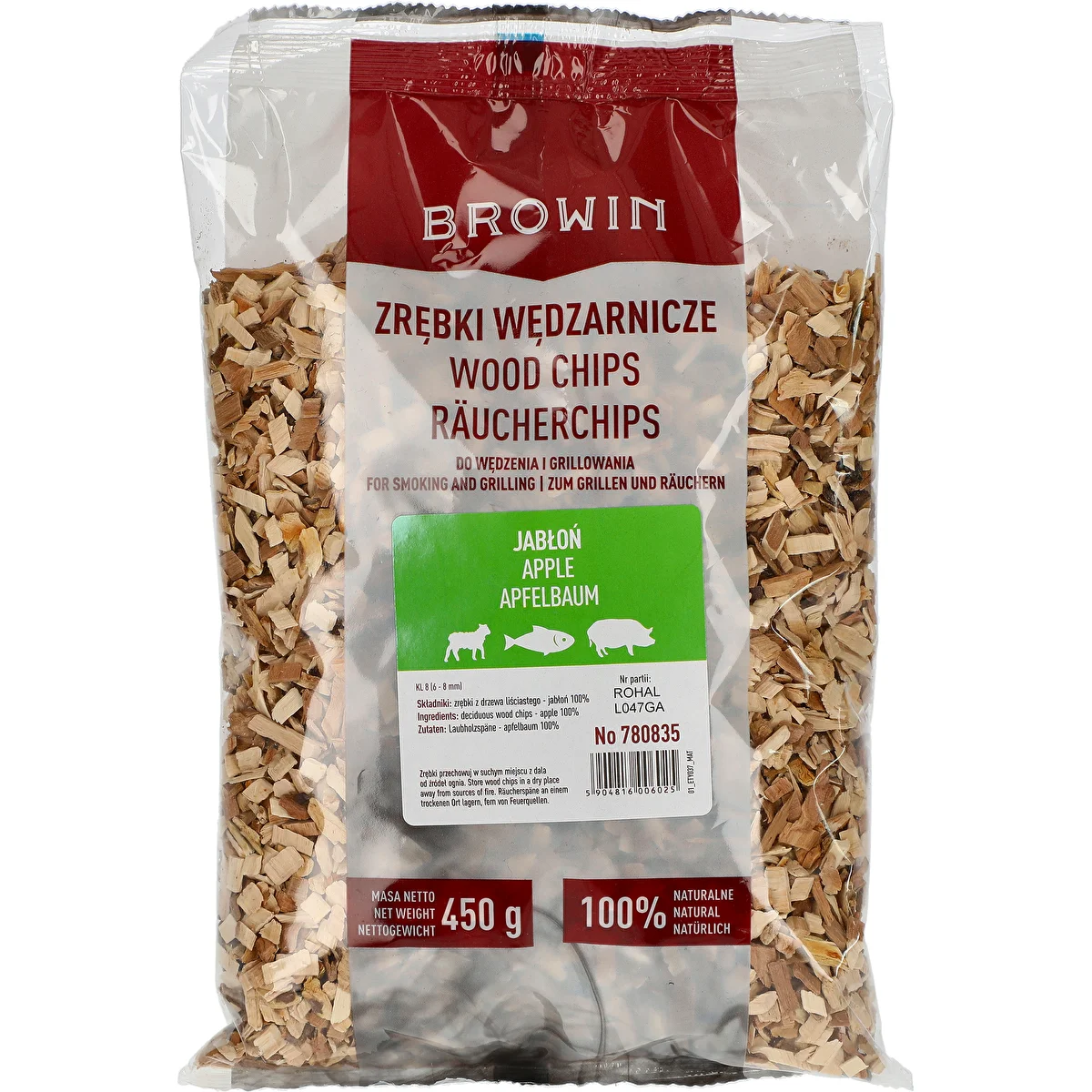 Applewood Smoking/Grilling Chips, 450 g, Grade 8
