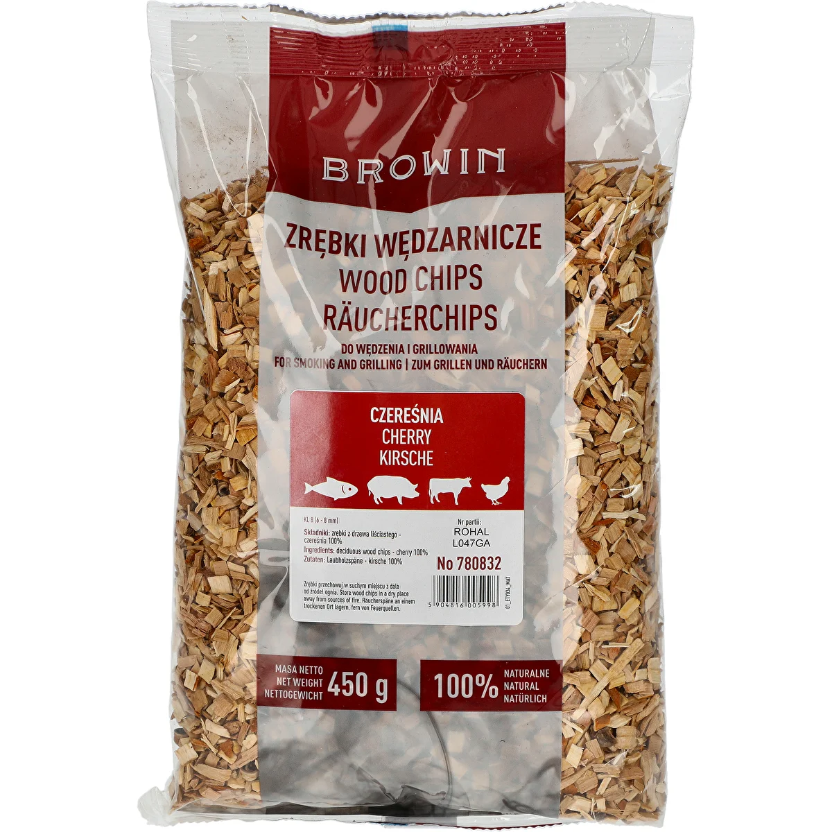 Cherry Smoking/Grilling Wood Chips, 450 g, Class 8