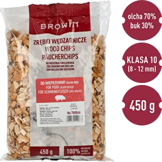 Smoking/Grilling Wood Chips for Pork - Mix (70% Alder, 30% Beech), 450 g, Size 10 – photo 3
