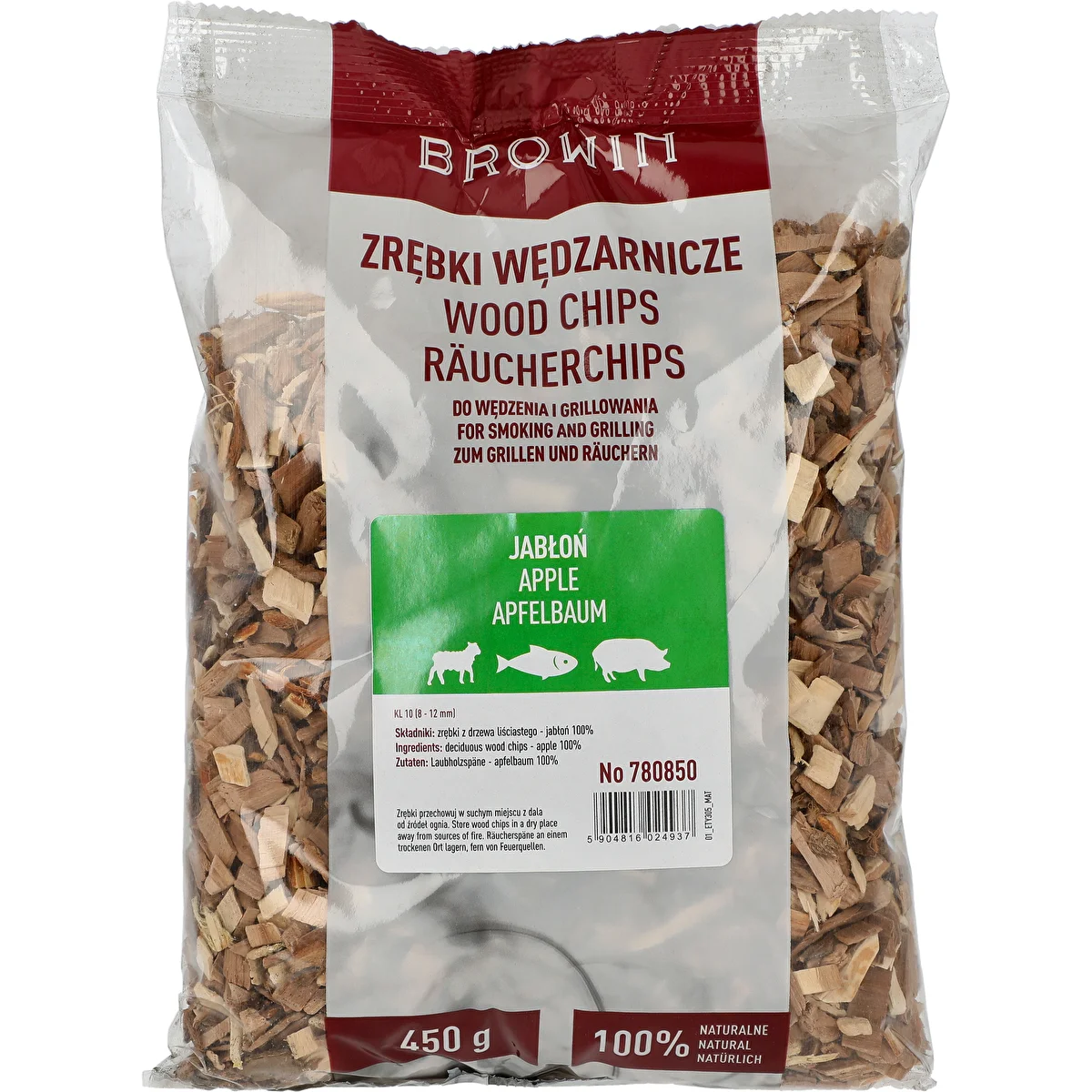 Smoking/Grilling Wood Chips, Applewood, 450 g, Size 10