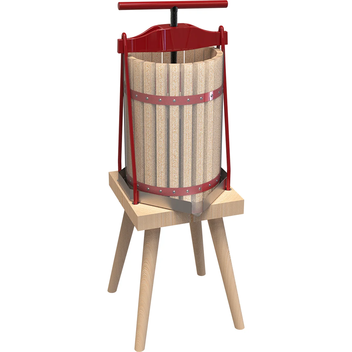Fruit frame press - with wooden basket, for 10 L