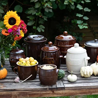 1,6l Stoneware / rustical crock pot with lid – photo 3
