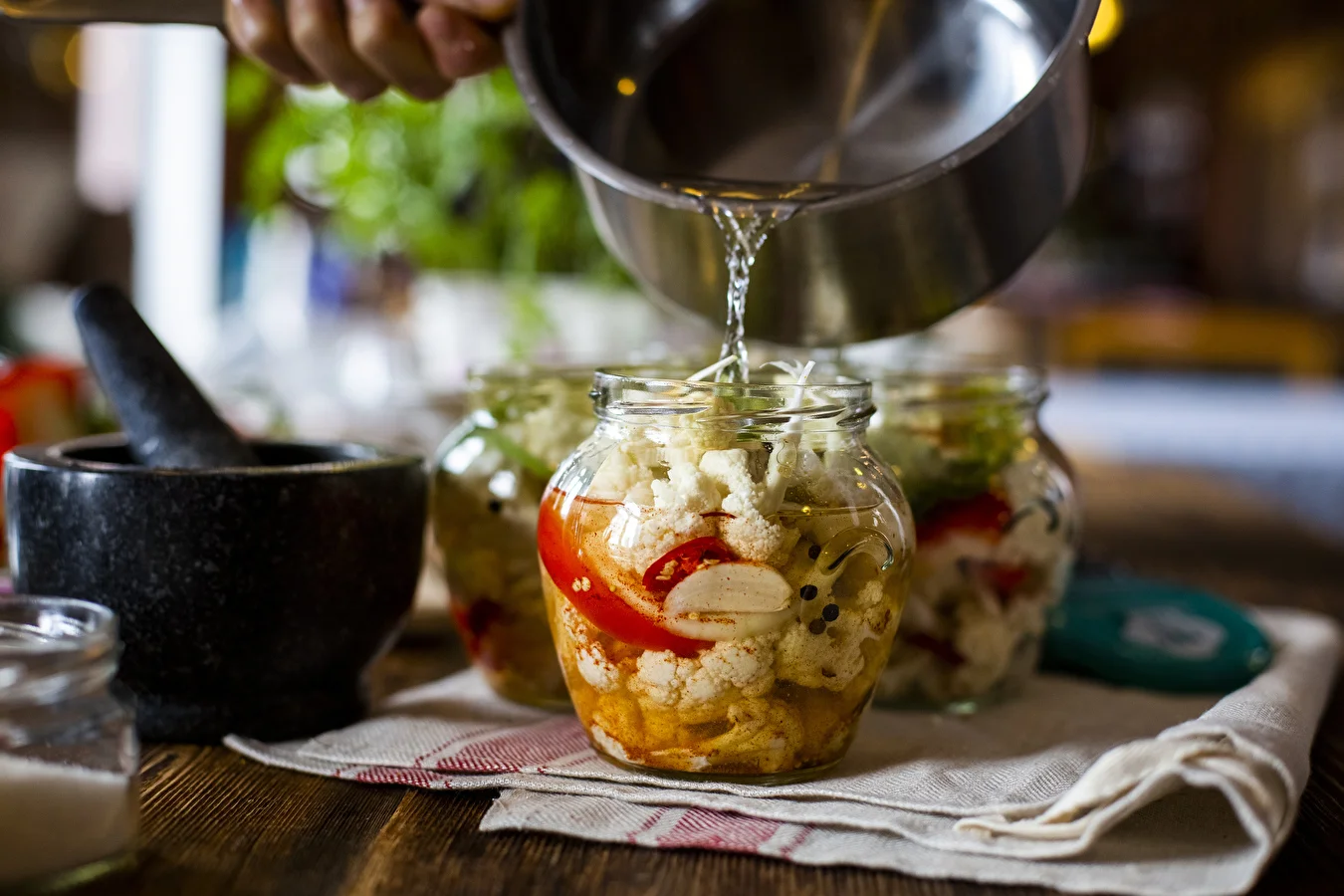 Homemade fermented cauliflower