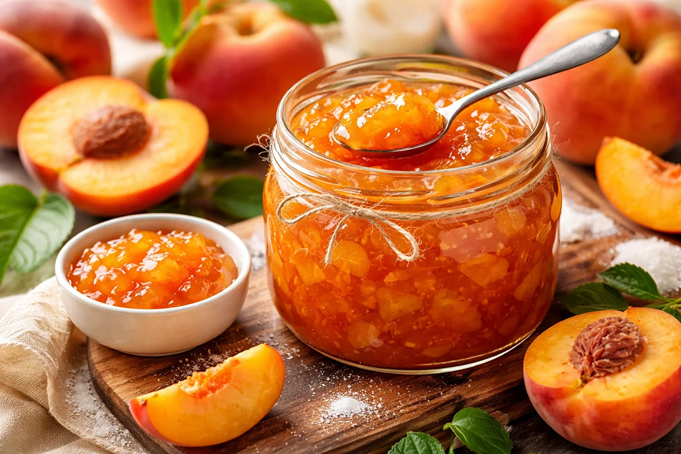 Peach confiture with rosemary