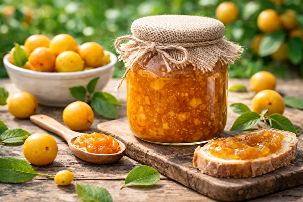 Vanilla mirabelle plum preserve