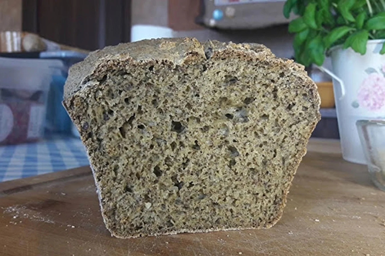 Homemade gluten-free bread with hemp flour