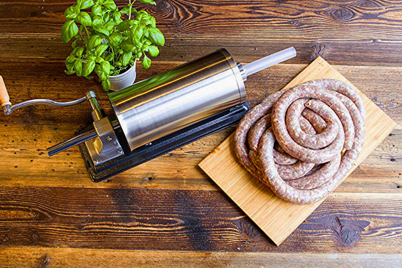 Homemade white sausage - poached