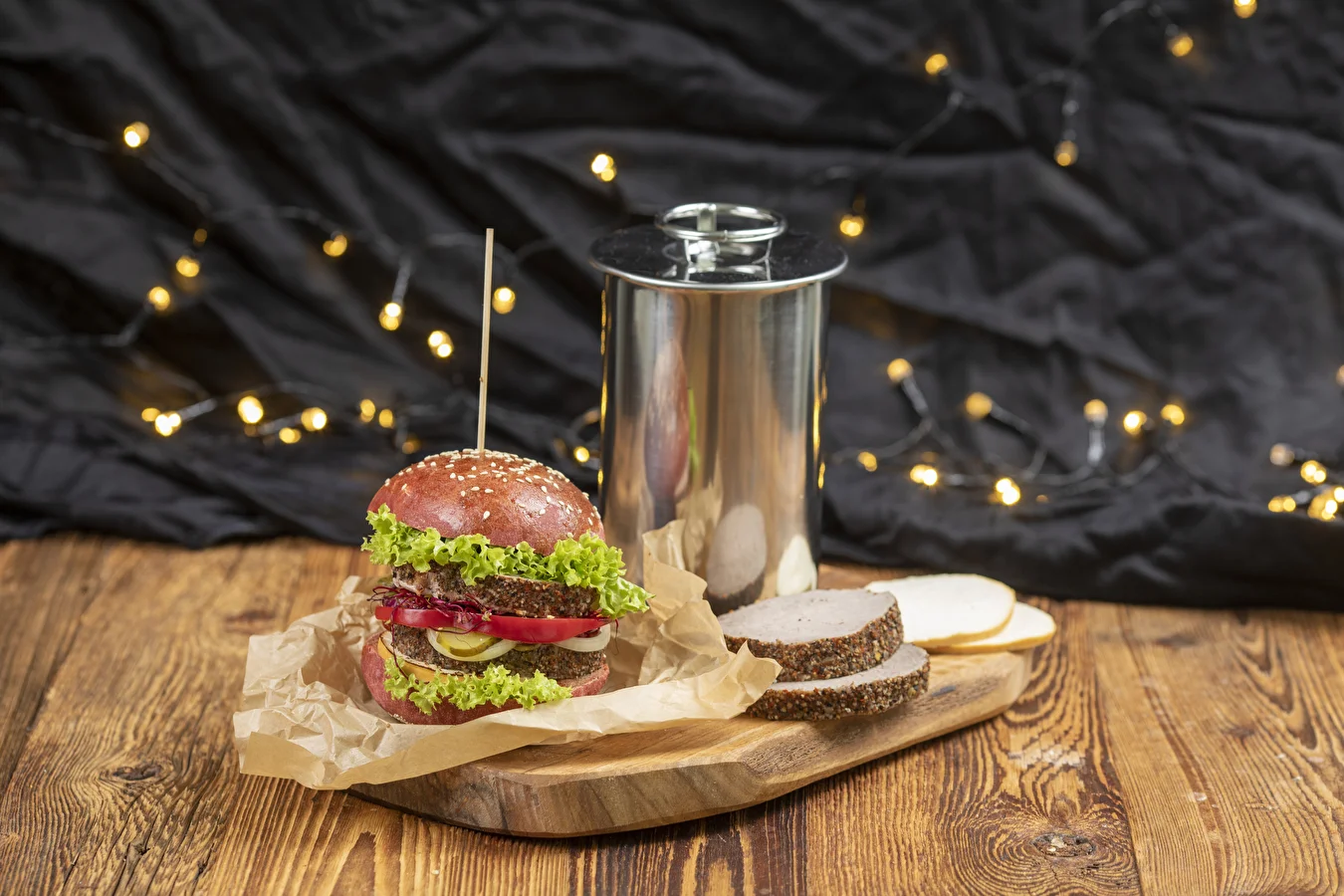 Beef burgers made in a ham cooker
