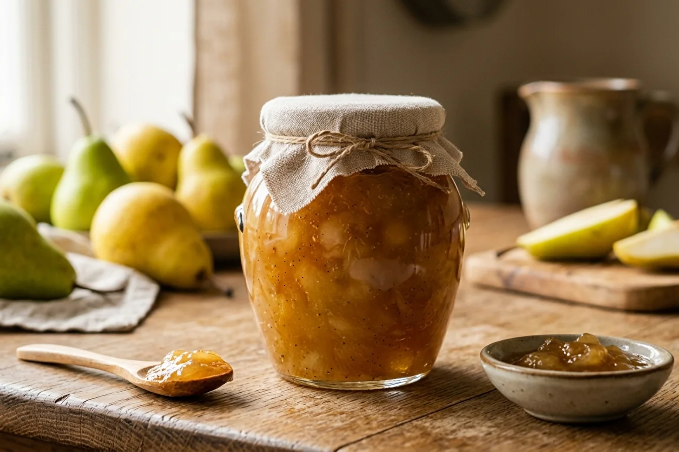 Pear jam with vanilla
