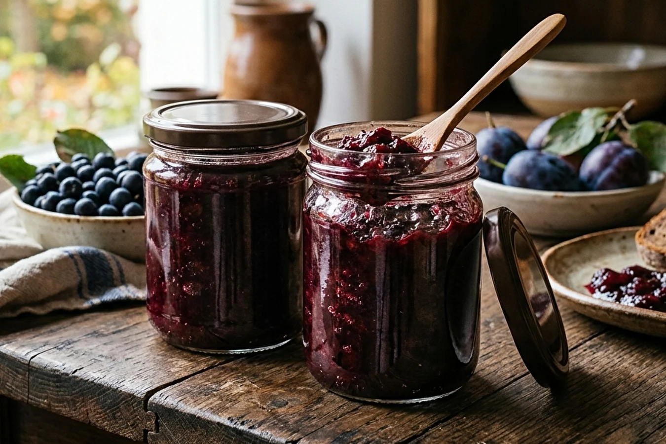 Chokeberry and plum jam