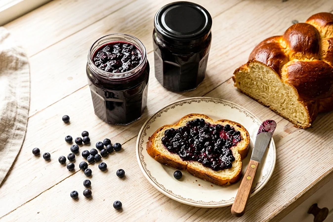 Homemade blueberry jam with pectin - less sugar, more fruit!