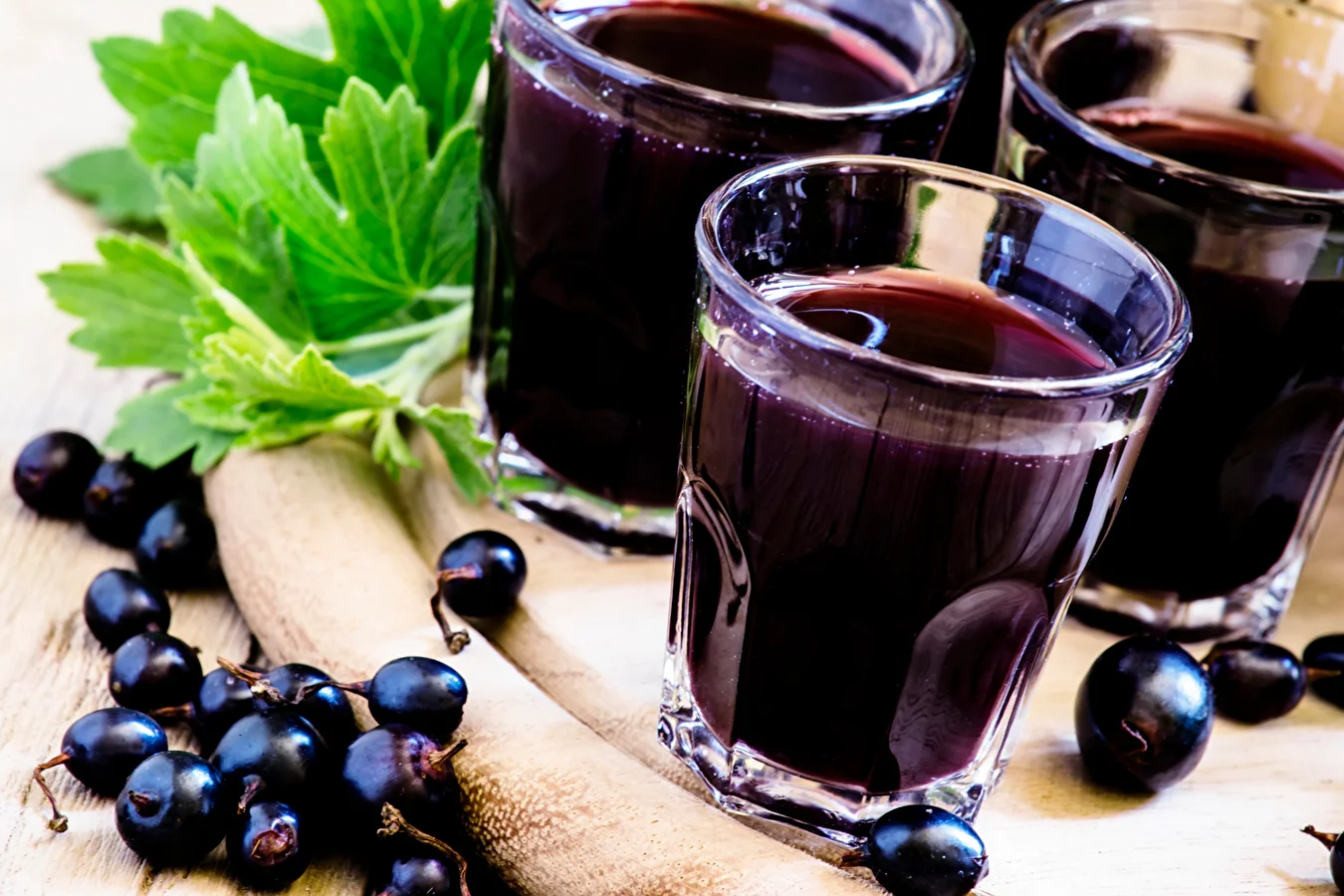 Homemade blackcurrant liqueur