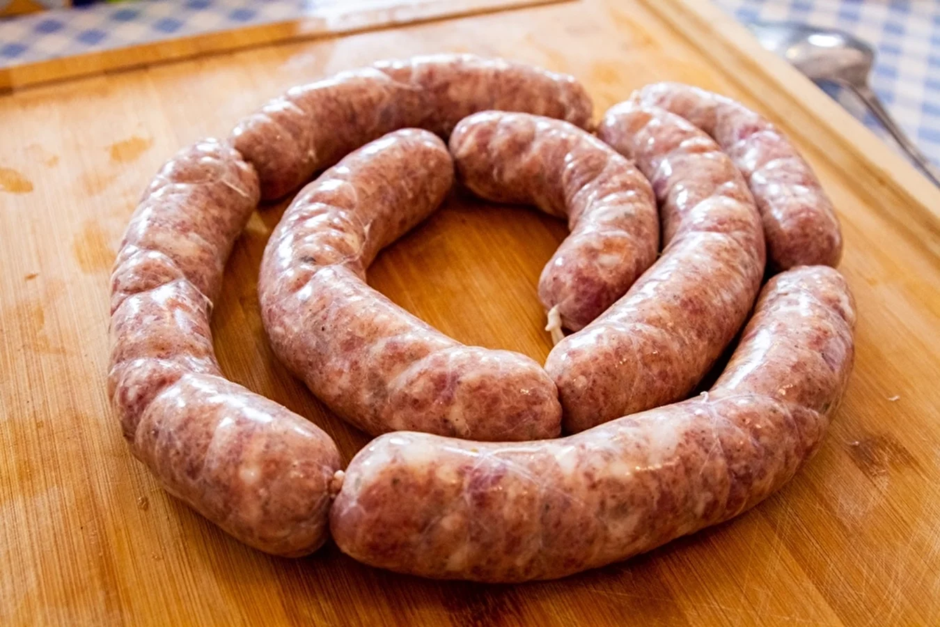 Homemade white sausage - smoked