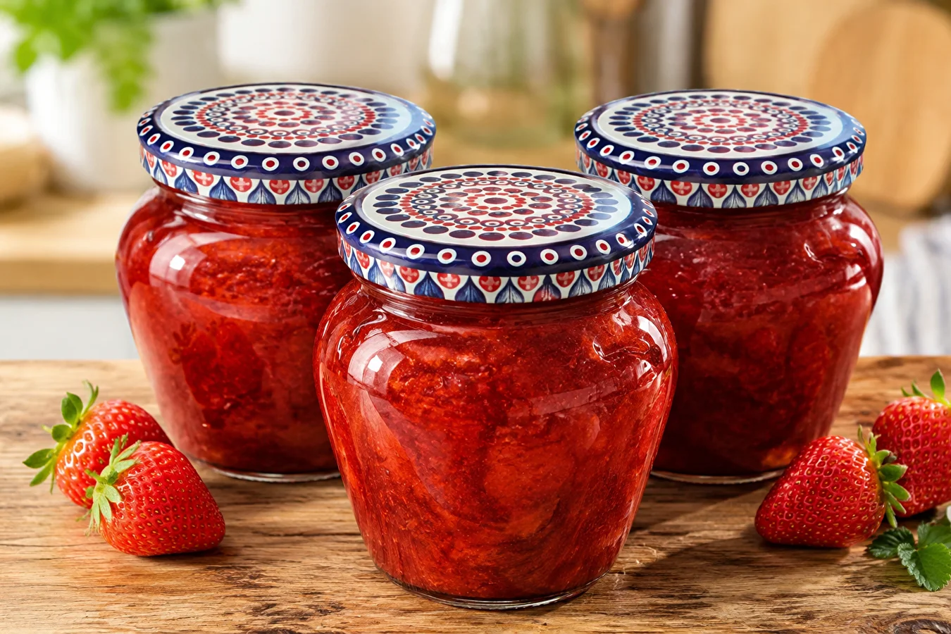 Homemade strawberry jam with reduced sugar