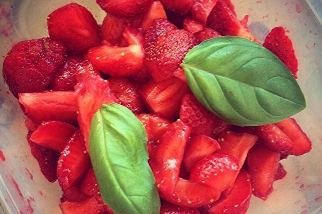 Strawberry jam with basil