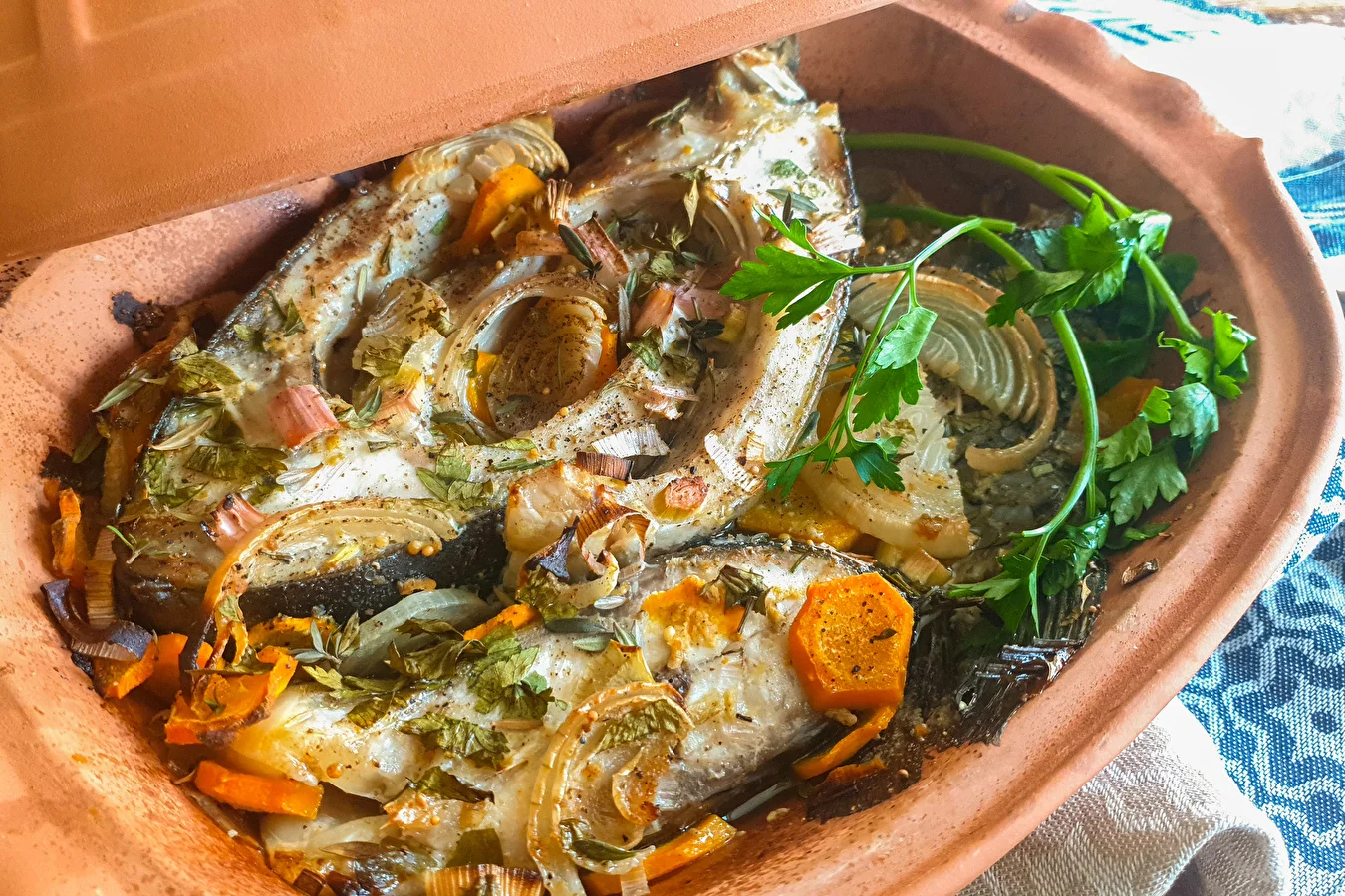 Carp in a Roman pot