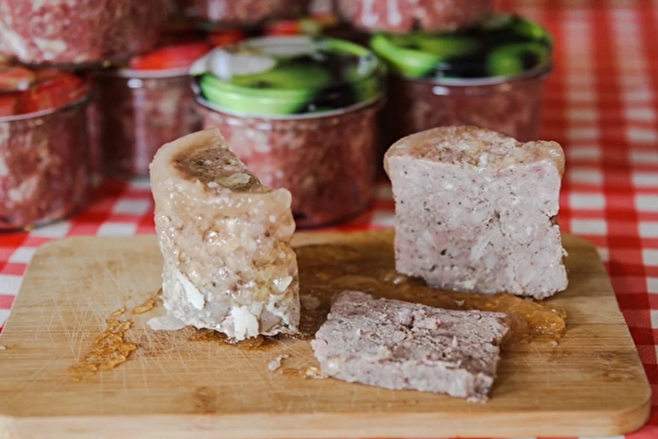 Jar sausage - luncheon meat in jars