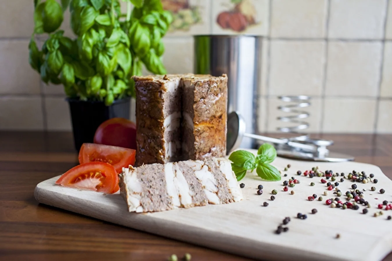 Chicken and minced meat terrine - ham cooker
