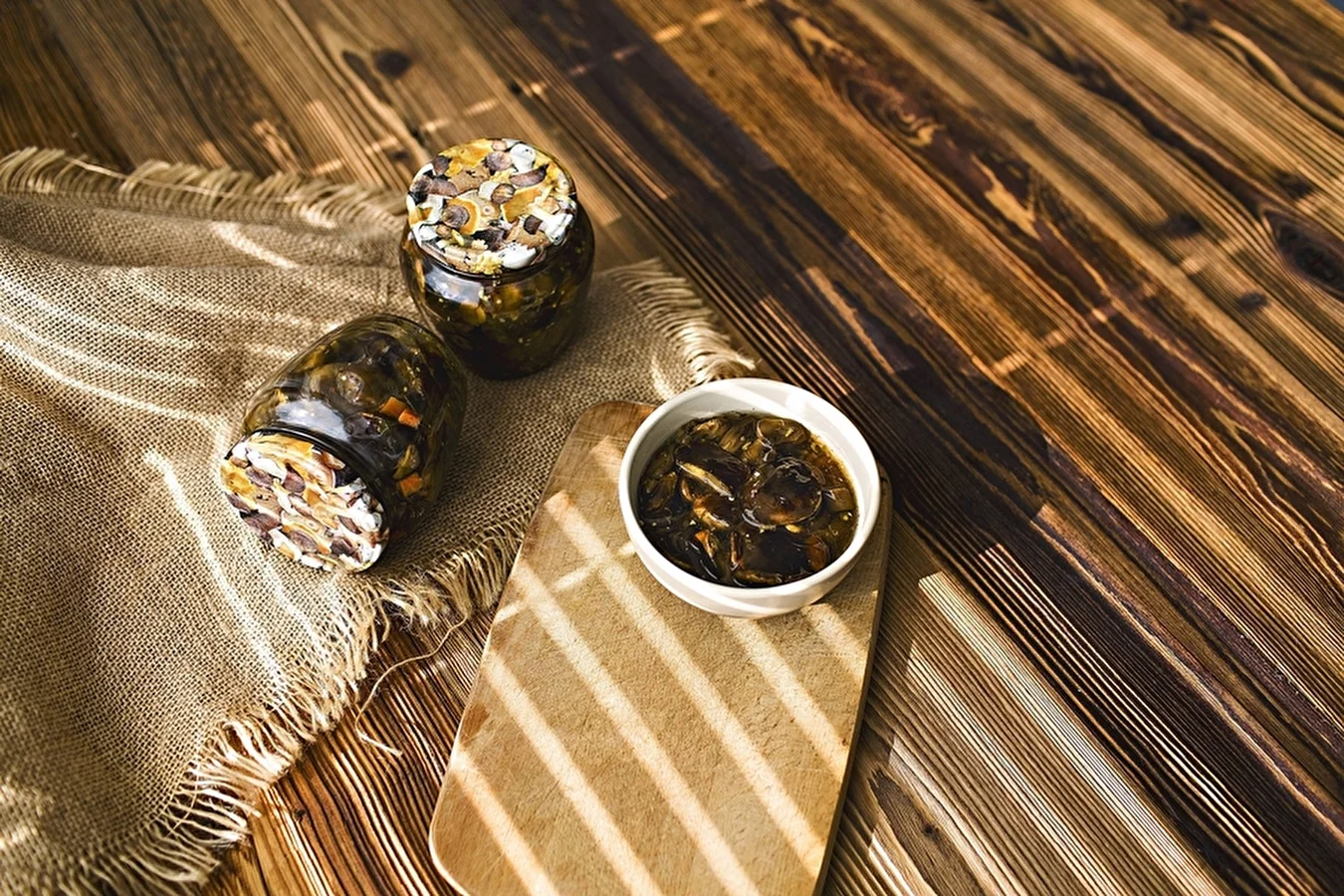 Homemade pickled mushrooms